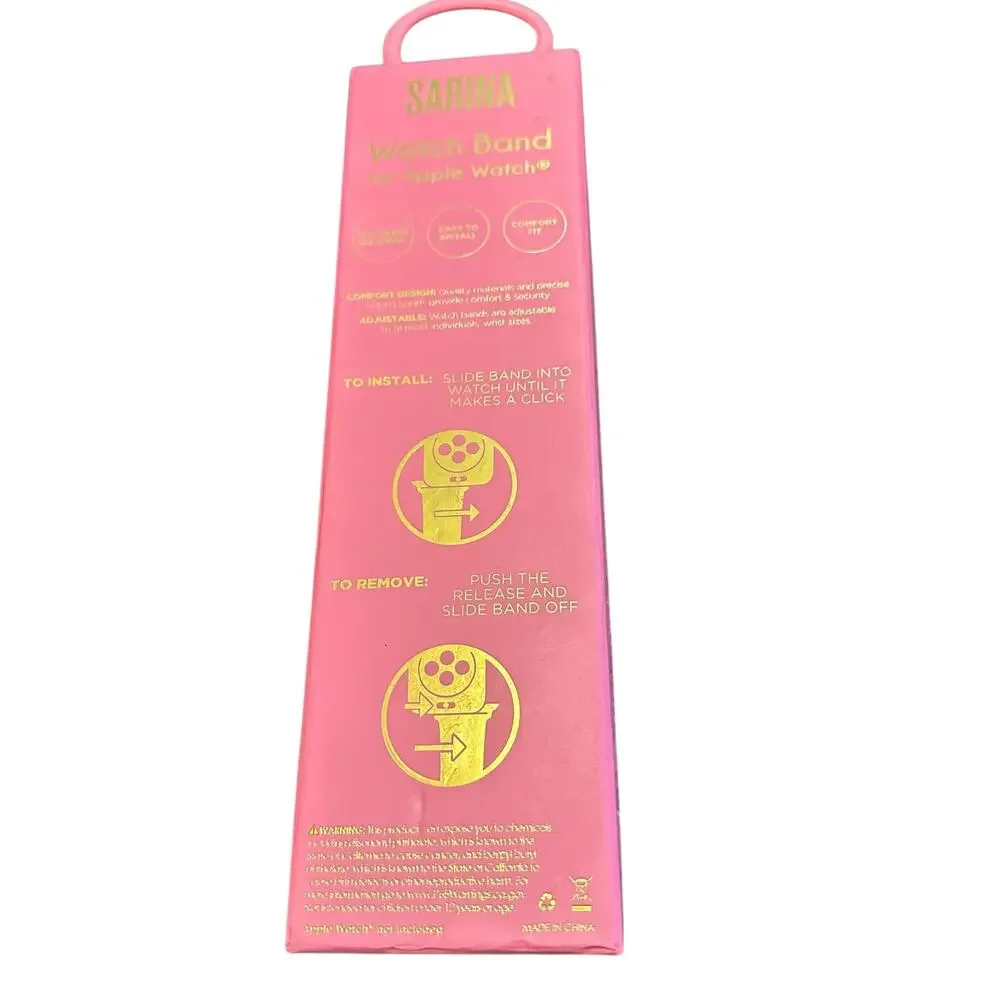 Sarina Womens Apple Watch Band 38/40mm Pink Silicone Sport Series 1-5 NEW